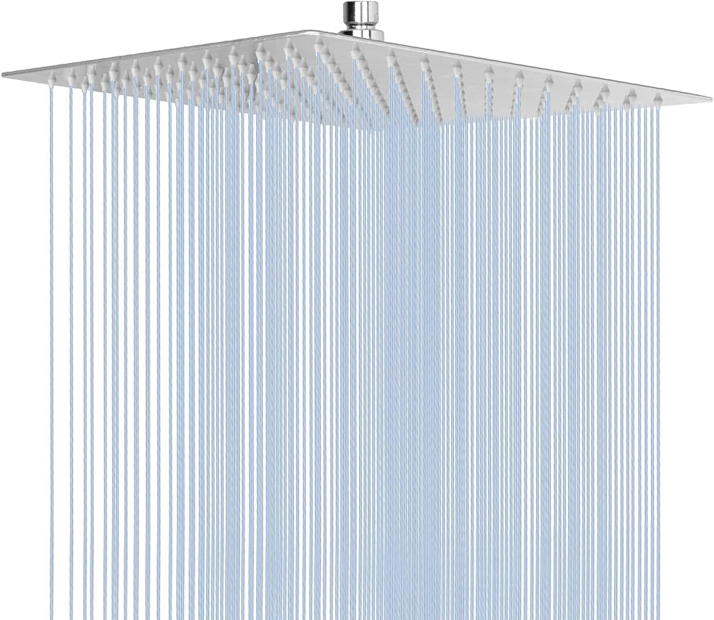 Rain Shower Head, High Flow Stainless Steel Square Rainfall Shower, Waterfall Bath Shower Body Covering, Ceiling or Wall Mount (12 Inch, Chrome Finish)