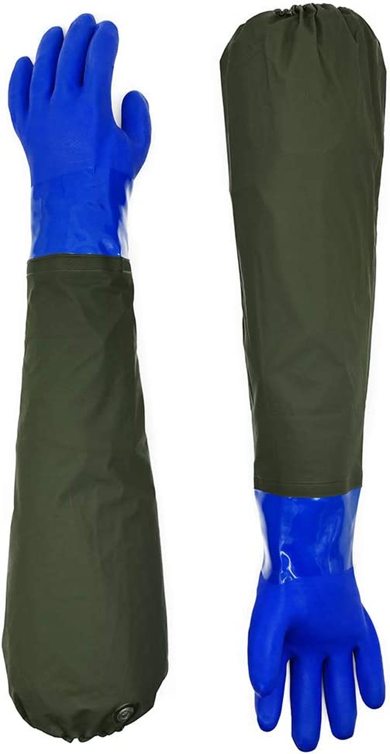 Guantes largos de goma impermeables, guantes para estanque, longitud de hombro de 71 cm 