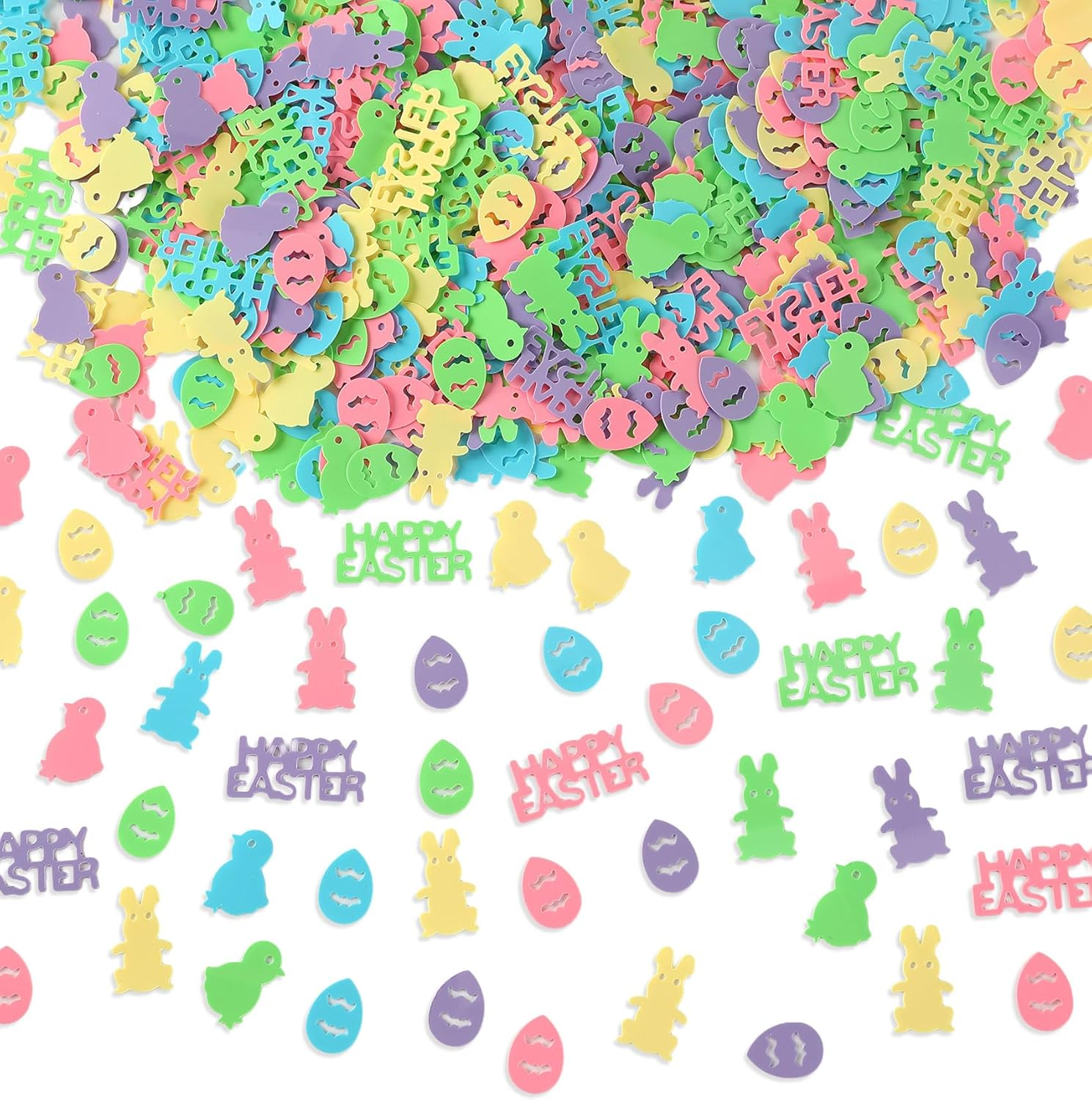 Easter Confetti Egg Rabbit Chicken Shape Glitter, Bunny Table Scatters Confetti for Easter Egg Bunny Birthday Party Table Decorations