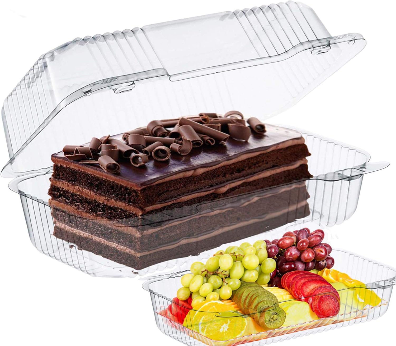Bakers Pantry Cake Roll Container Clear Hinged Lid Disposable 9
