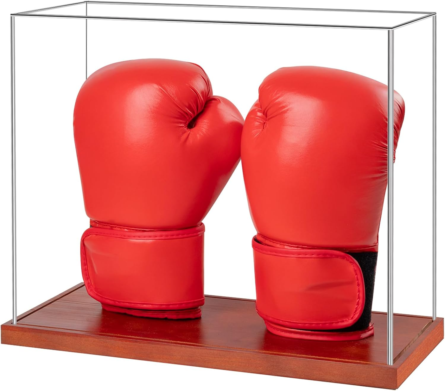 Boxing Glove Display Case 2 Glove No Assembly Acrylic Box with Wood Base