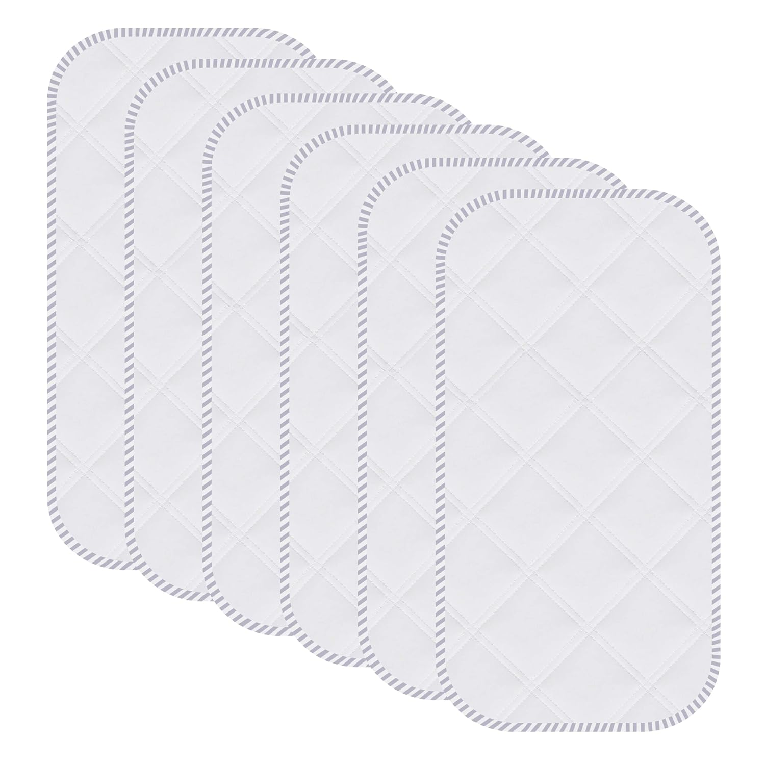 Sunny Zzzzz 6 Pack Baby Waterproof Changing Pad Liners - Quilted Thicker Ultra Soft Changing Table Cover Liners - Durable & Easy to Clean - White - 23