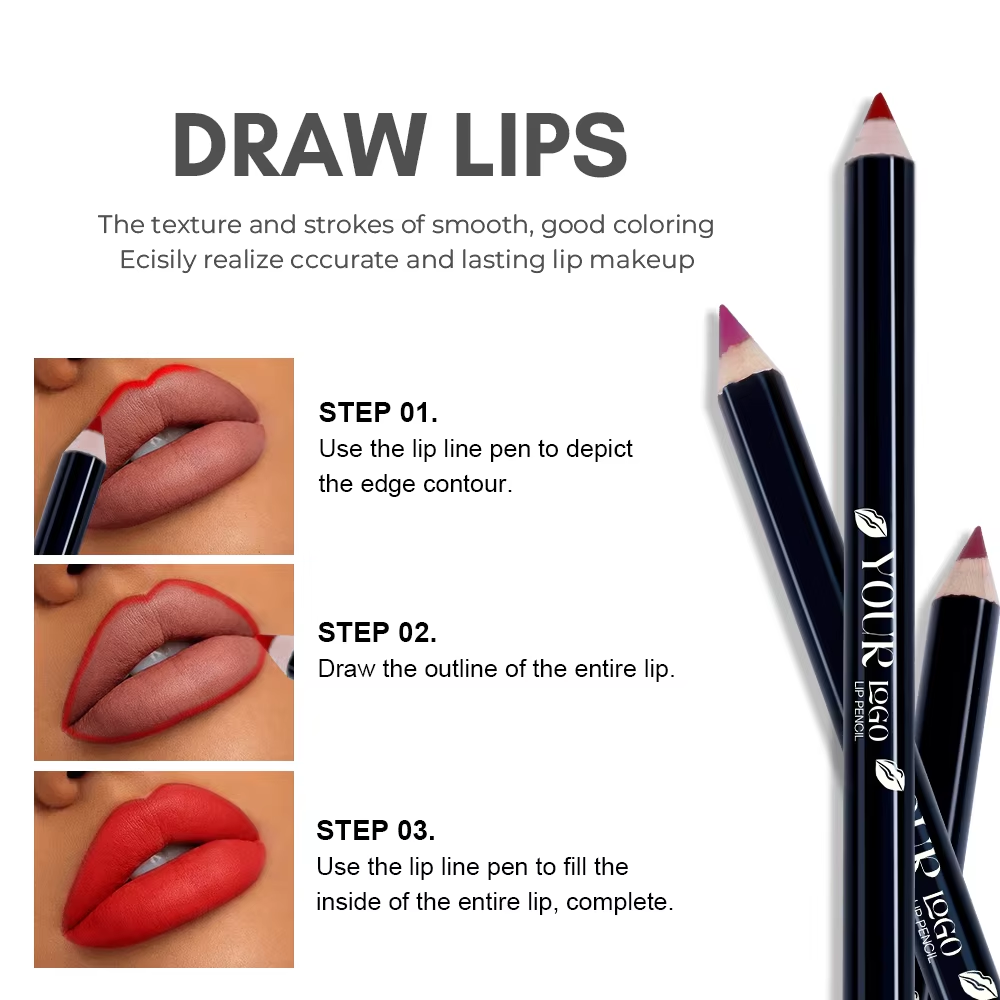 Wholesale 12Pcs Waterproof Lipliner Pen Set Matte Long Lasting Lip Makeup Soft Natural Portable Lip Liner Exquisite Cosmetic