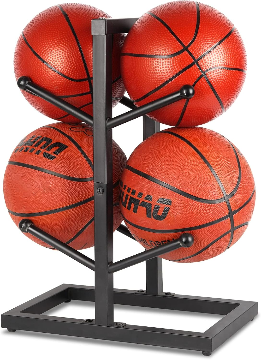 Basketball Organizers Metal Ball Storage Rack Sports Storage for Indoor Outdoor