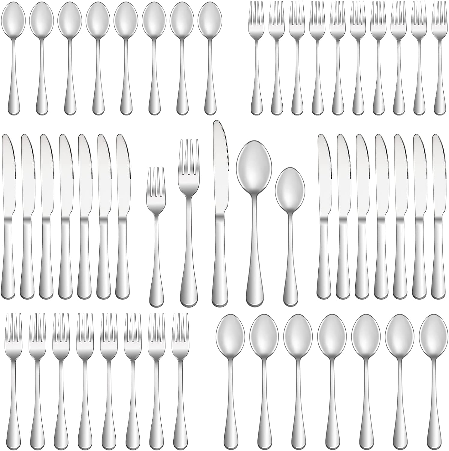 Flatware Set Stainless Steel Silverware Cutlery Tableware 50 Piece Service for 10