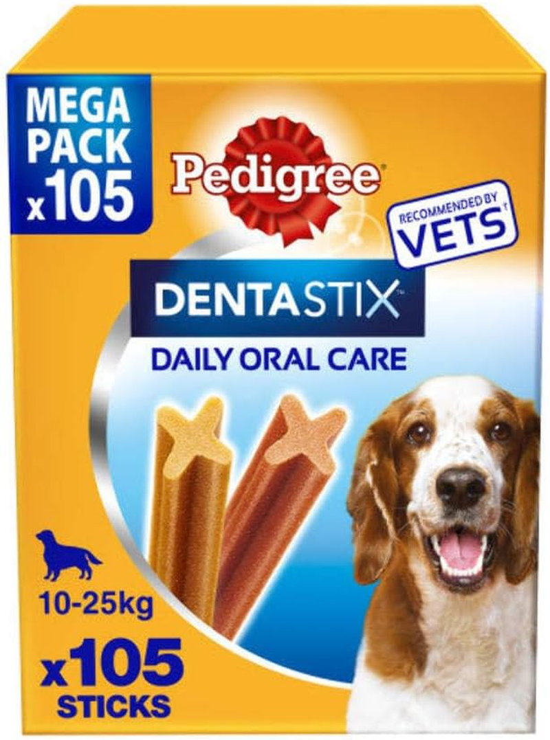 Pedigree Dentastix Daily Dental Chews Medium Dog 10-25Kg 105 Sticks