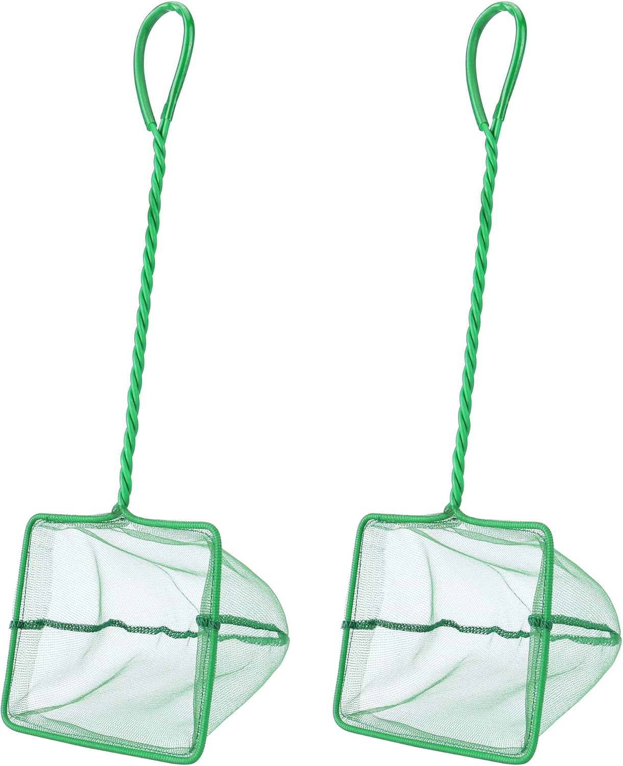 2 Pack Aquarium Net Fish Net, Small Net, Multi-Size Fine Mesh Aquarium Net with Long Plastic Handle for Fish Tank