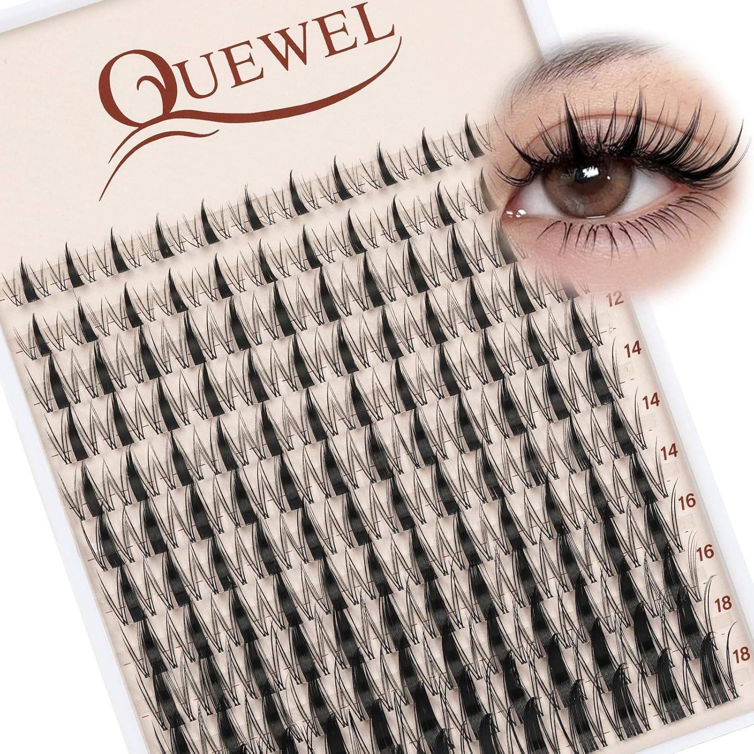 Manga Lash-Clusters 10-18Mm Individual Eyelash Extensions Thin&Invisible Band Eyelash Cluster Extension Natural&Soft Wispy Lash Clusters Tray for DIY Makeup Use at Home (Fairy)