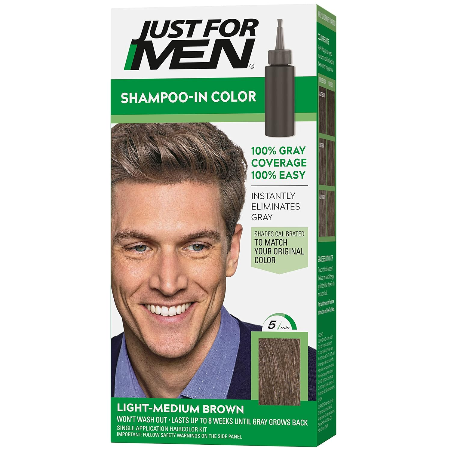 Just For Men Shampoo-In Color Gray Hair Coloring Mens Hair Color, Choose Color