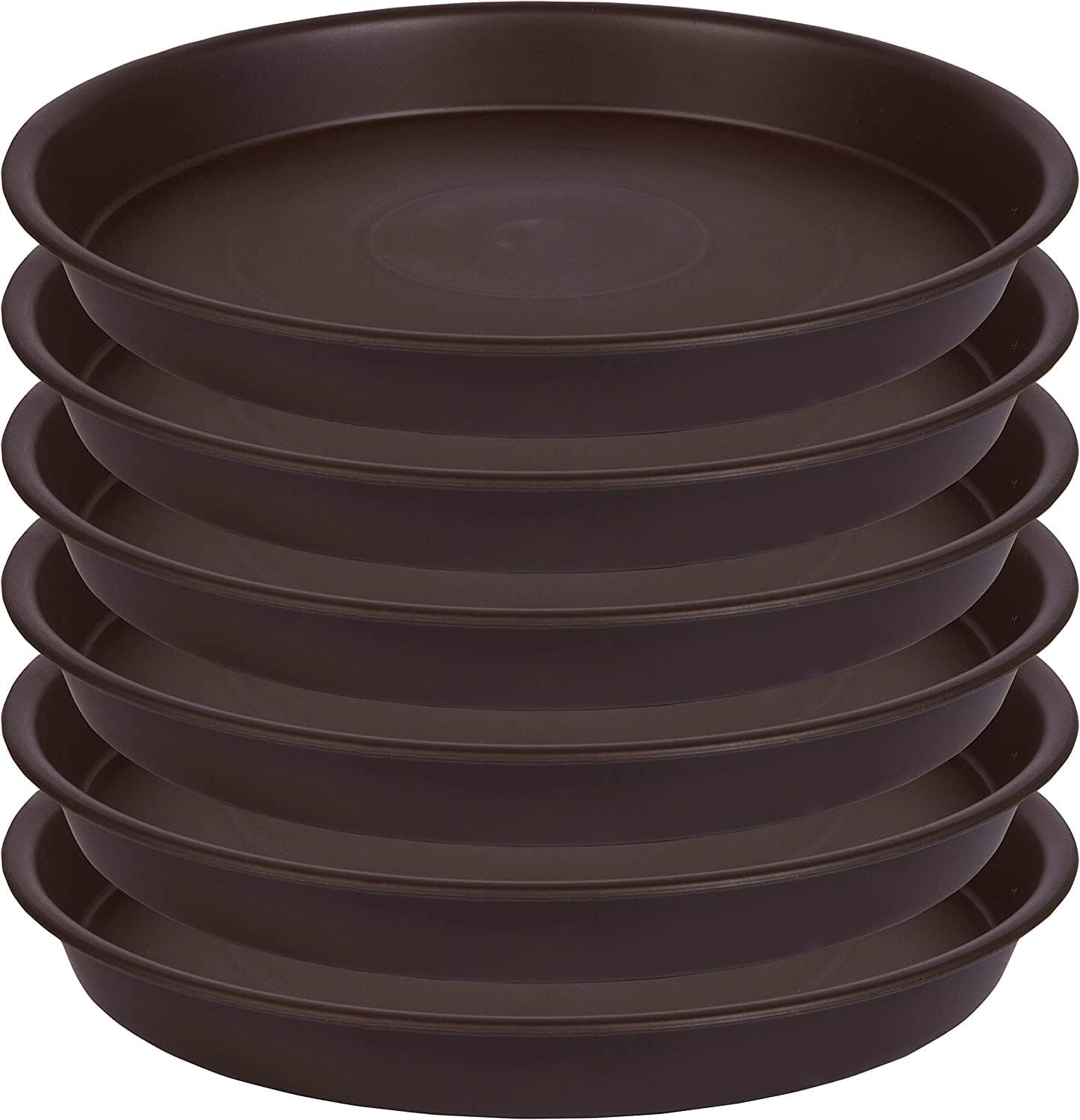 6 pack bandejas plastico resistentes drenaje agua macetas platos base marron