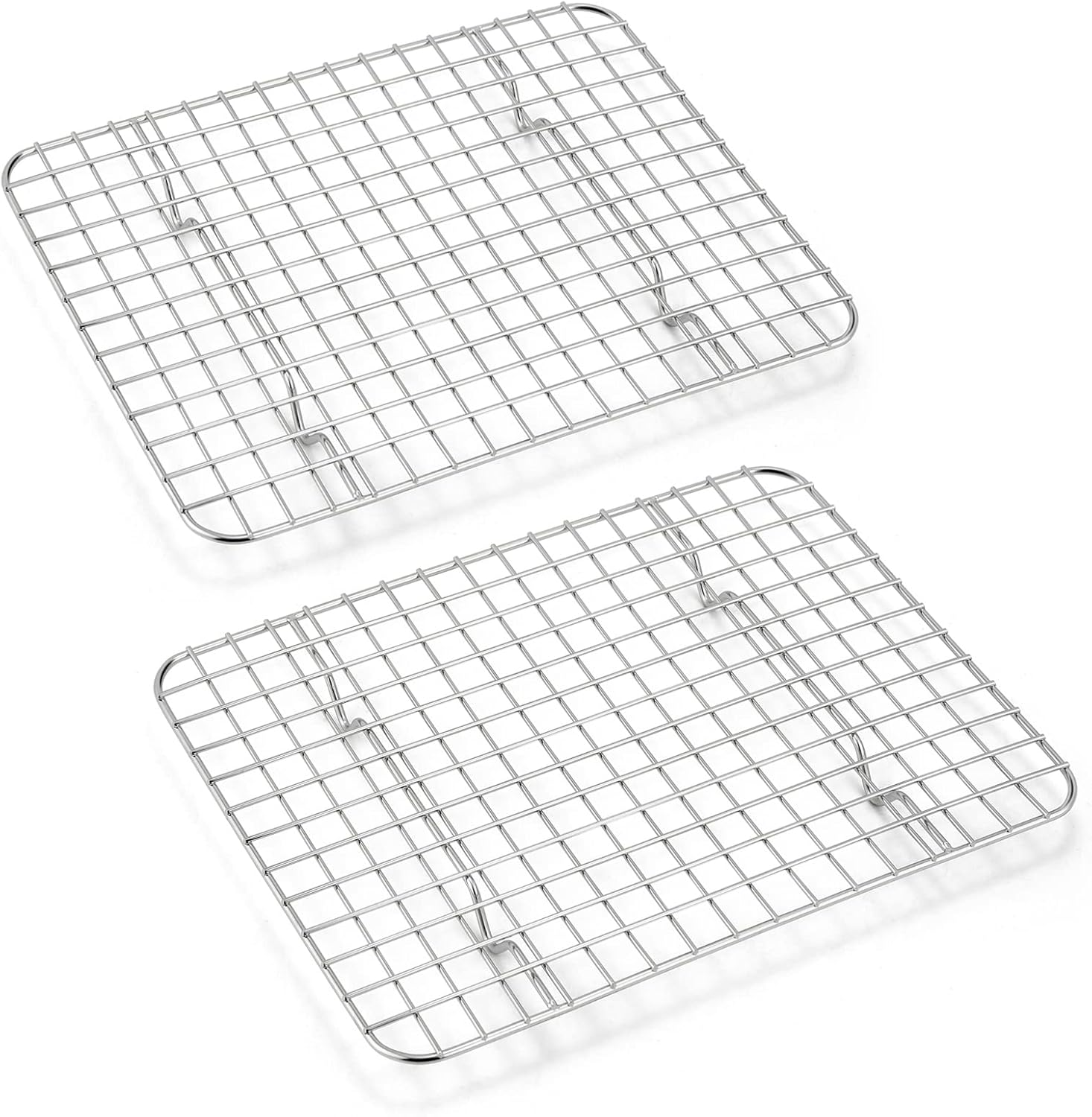 Small Baking Cooling Rack Set of 2, E-Far Stainless Steel Toaster Oven Rack 