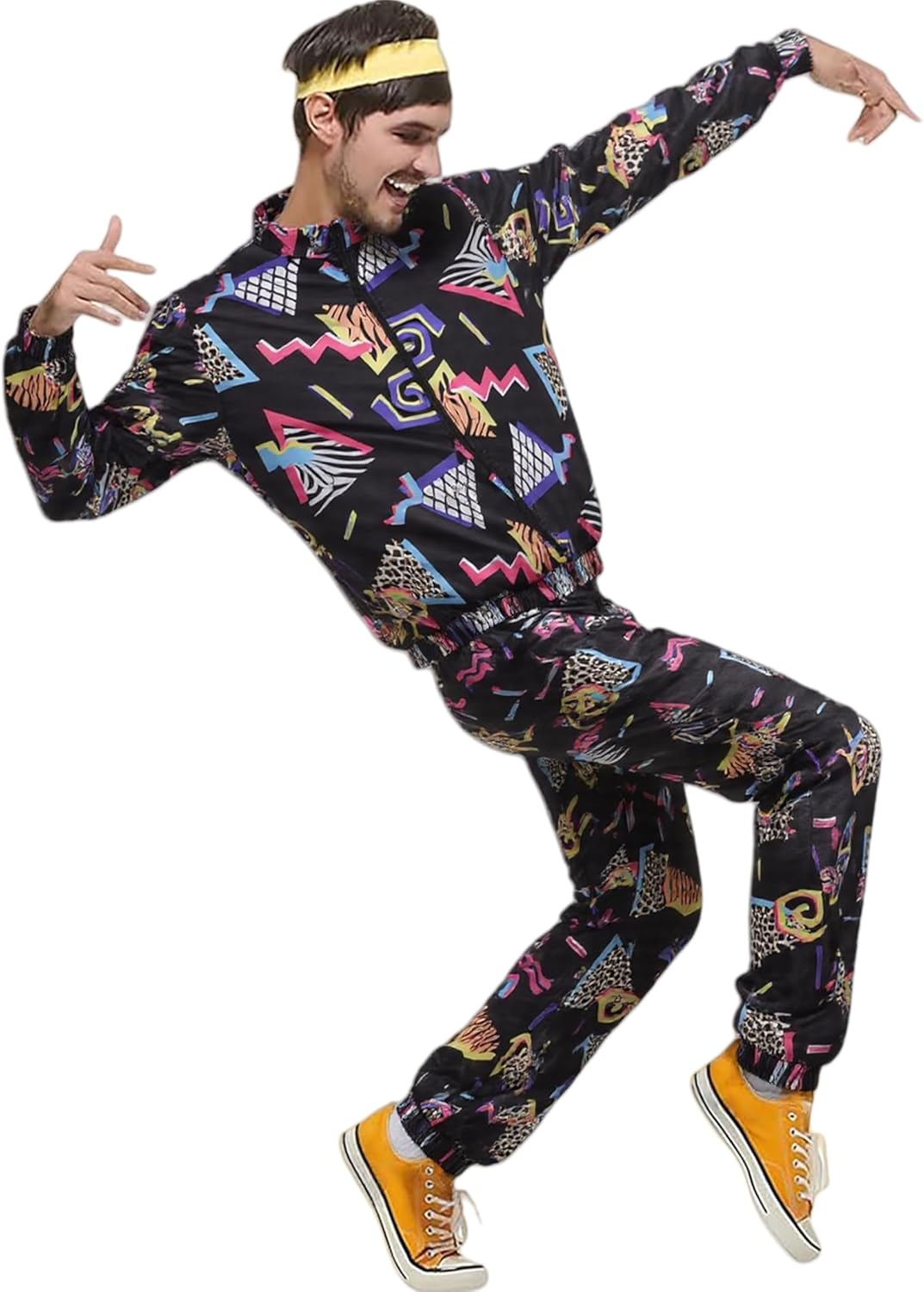 COSOUKE 70s 80s Retro Costume Men Women Shell Suit Halloween Disco Costumes f... - Picture 10 of 16