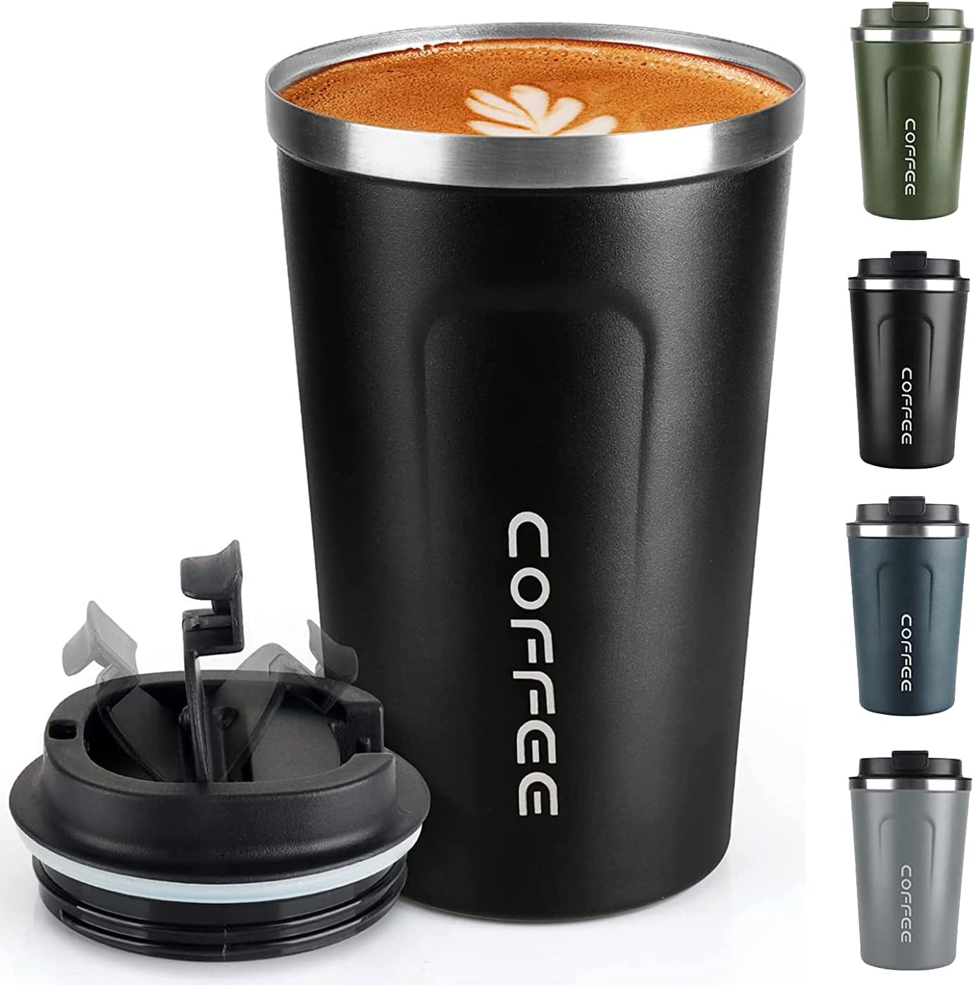 Coffee Mug 12oz - Insulated Travel Mug Spill Proof with Leakproof Lid Vacuum Stainless Steel Travel Coffee Mug Water Tumbler to GO, Reusable Coffee Cup for Men and Women for Hot & Cold Drinks