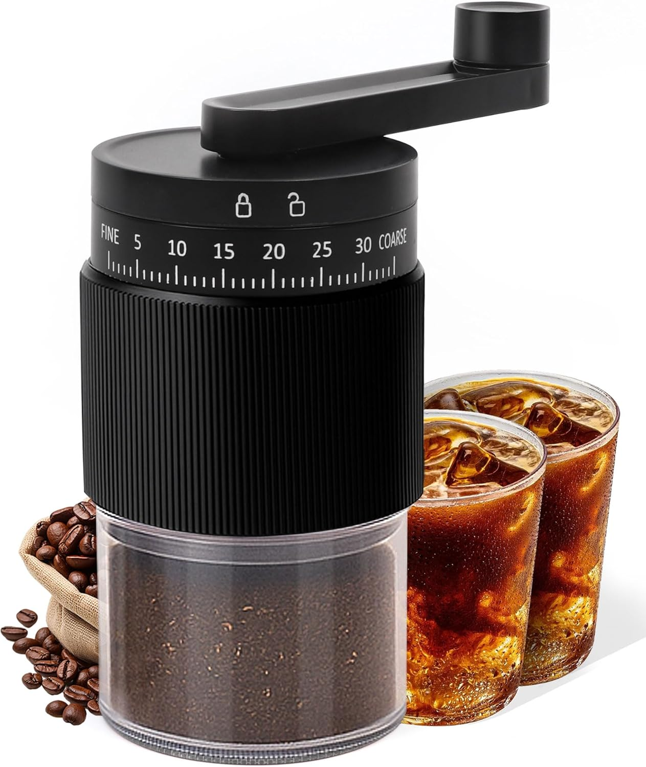 Manual Coffee Grinder with Ceramic Burr, 40G Capacity,35 Adjustable Settings,Portable Hand Mill for Espresso, French Press, Drip,Pour Over,Cold Brew,Compact and Quiet for Home Use