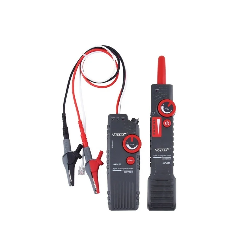 NOYAFA NF-820 Underground Cable Locator Wire Tracker Network Tester High & Low Voltage Cable Wire Locator with Alligator Clip
