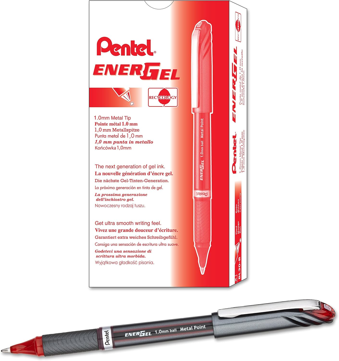Pentel EnerGel Liquid Gel Pen 1.0mm Bold Nib Capped Black Ink, Box of 12 Pens... - Picture 10 of 13