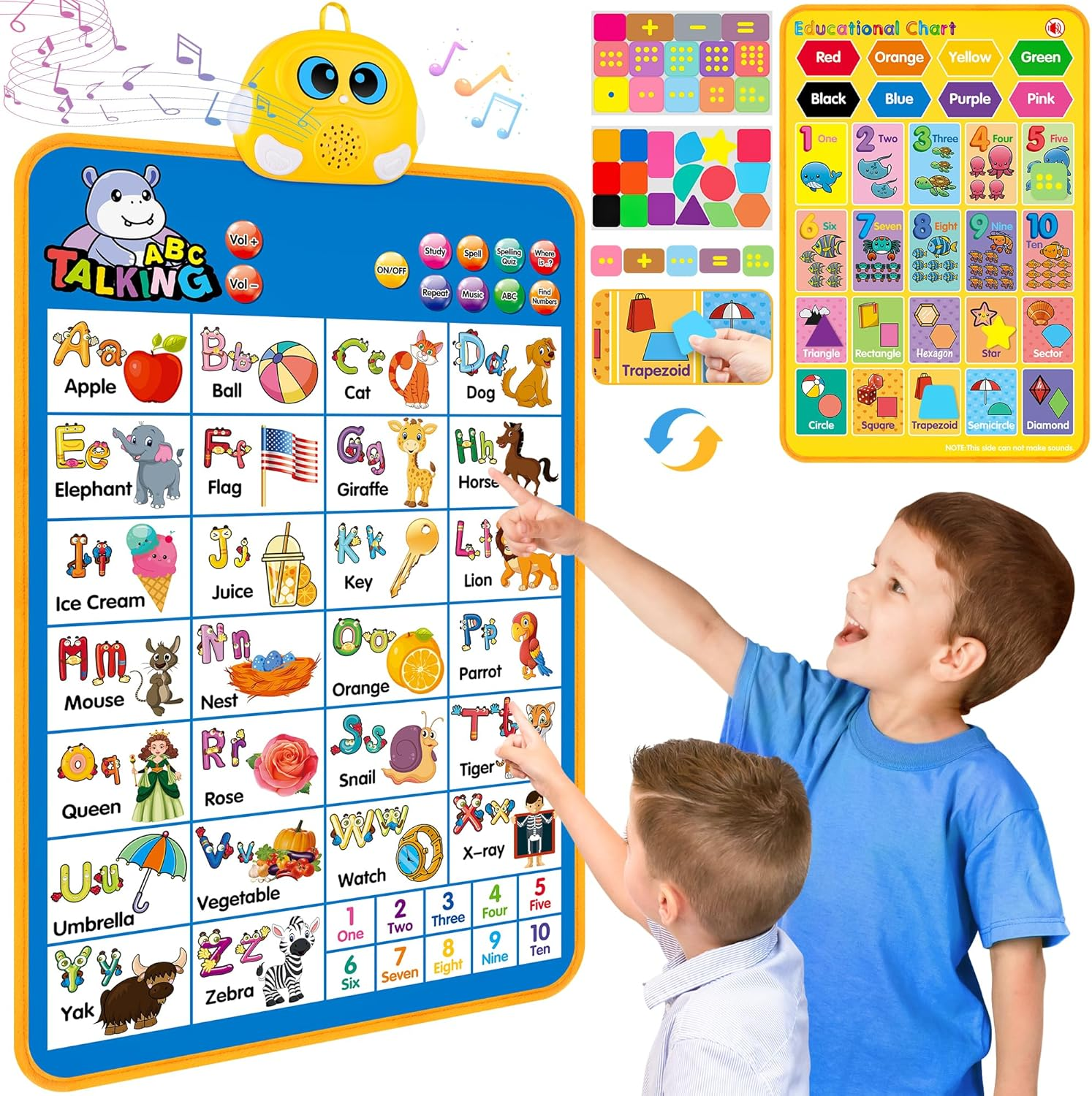 Electronic Alphabet Wall Chart Talking ABC 123S Music Poster Fast/Free 🚚🚀