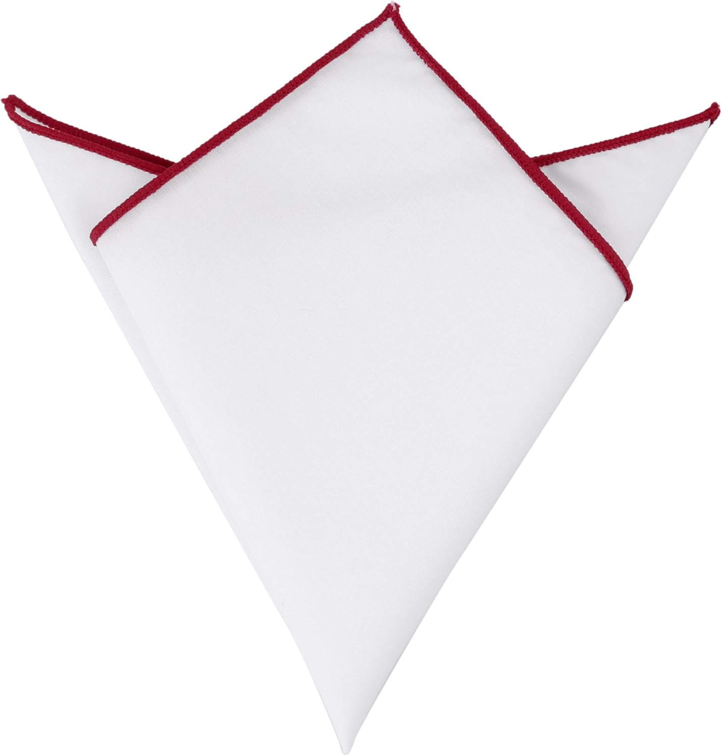 Cotton Handkerchiefs Color Contrast Trim Solid Color White Pocket Squares for Men Tuxedo