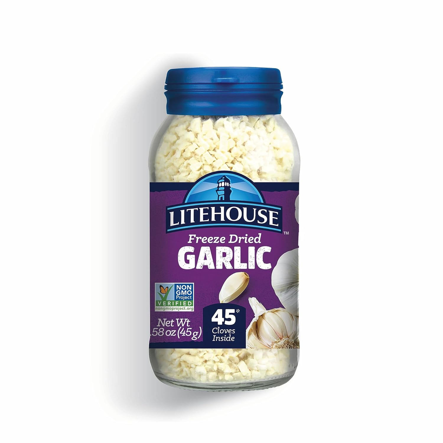 Freeze Dried Garlic - Garlic, Substitute for Fresh Garlic & Minced Garlic, Jar Equal to 45 Garlic Cloves, Garlic Flakes, Garlic Freeze Dried, Non-Gmo, Gluten-Free - 1.58 Ounce