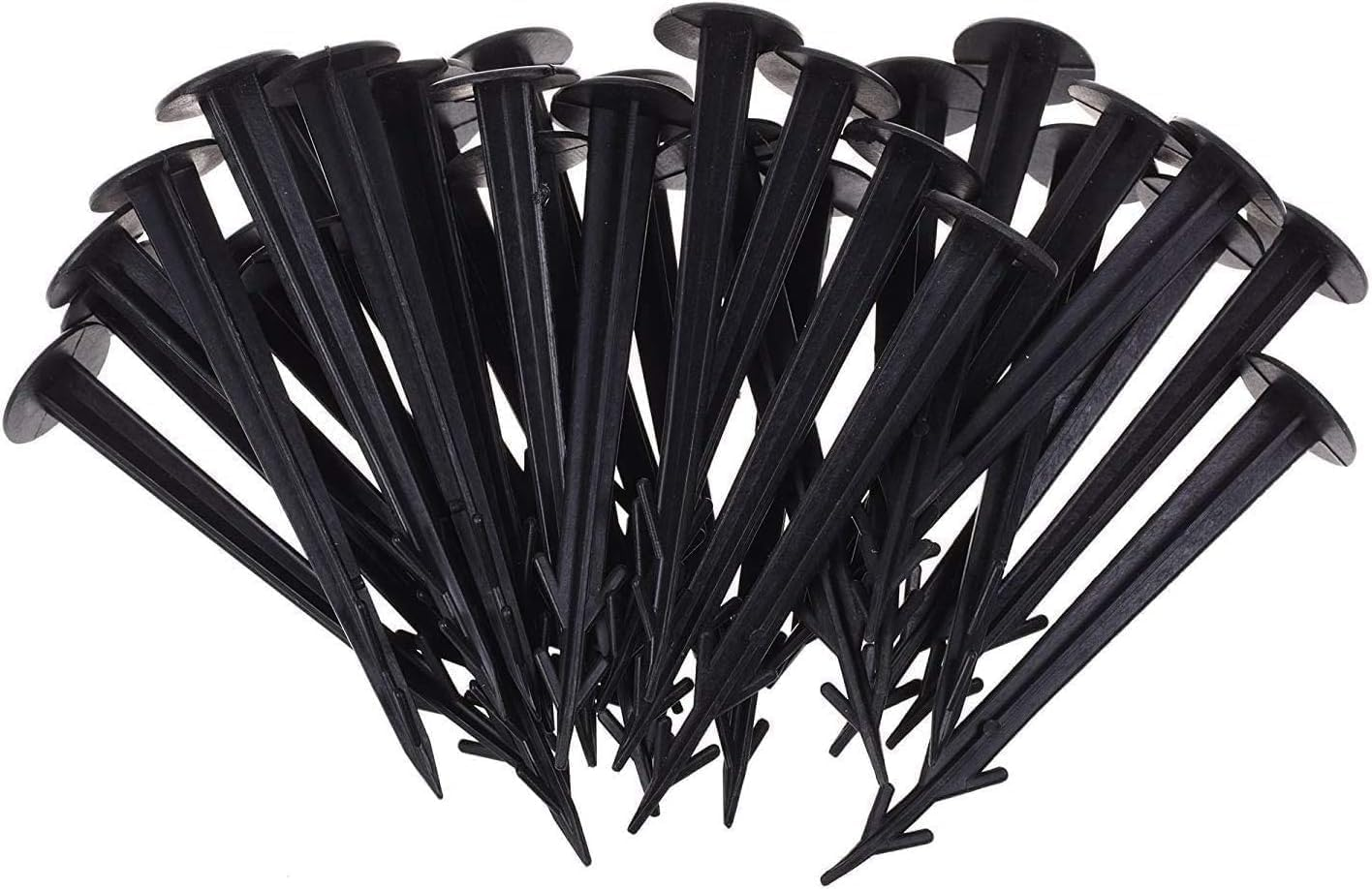 50 Pcs 4.5 Inches Multifunctional Plastic Yard & Garden Stakes Anchors for Plant Support, Holding down Tents