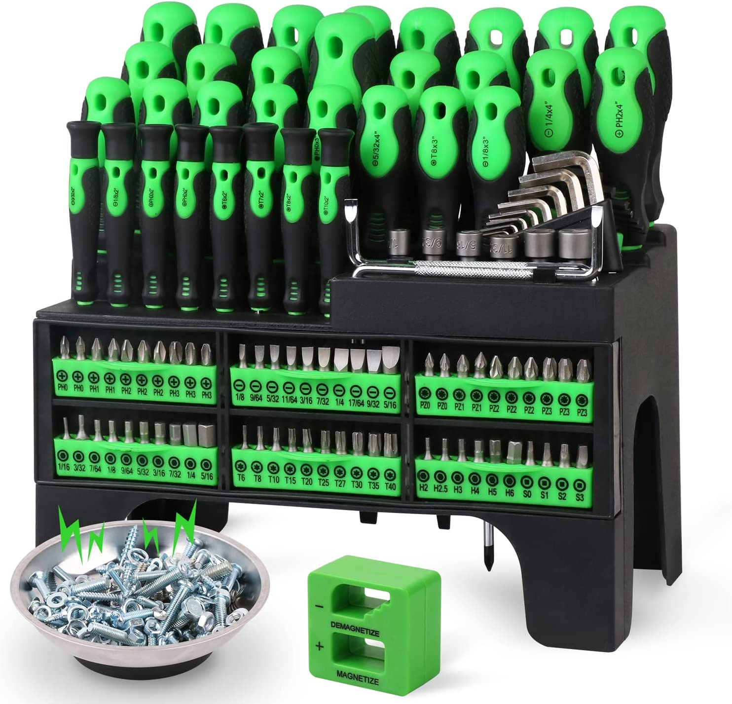 SWANLAKE 118PCS Magnetic Screwdrivers Set with Plastic Ranking