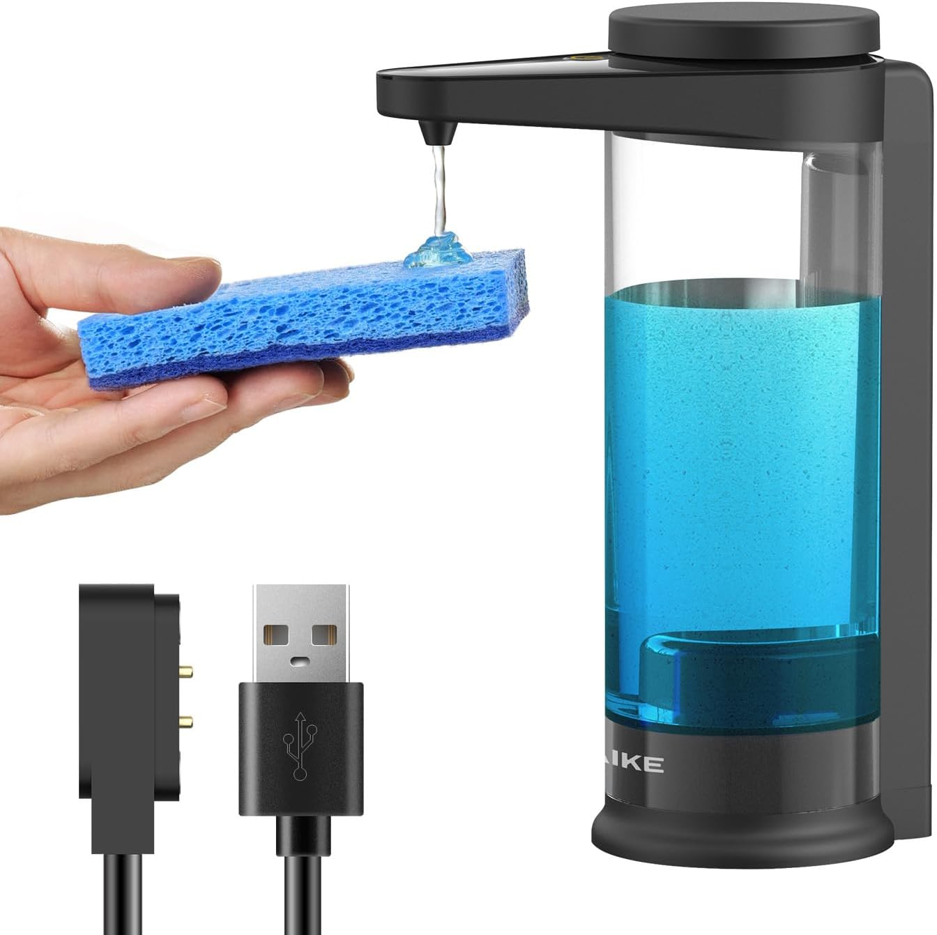 17Oz. Touch-Free Rechargeable Automatic Liquid Soap Dispenser for Kitchen Dish Soap