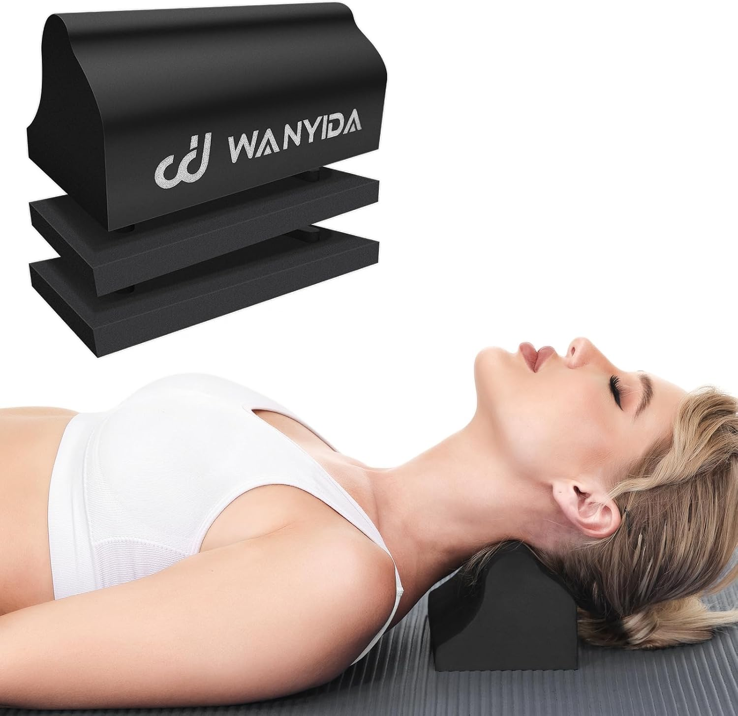 WANYIDA Neck Stretcher Chiropractic Pillows for Neck Pain Relief, Cervical Traction Device for Cervical Spine Alignment, Neck and Shoulder Relaxer, Cervical Orthotic Traction Block