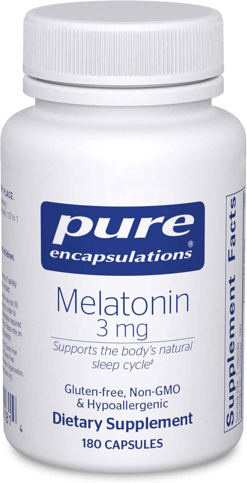 Pure Encapsulations Melatonin 3 Mg - Antioxidant Supplement to Support Natural Sleeping & Relief of Occasional Sleeplessness - for Natural Sleep Support* - 180 Capsules