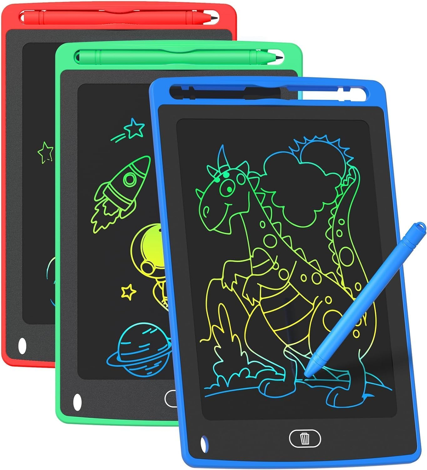 3 Pack LCD Writing Tablet for Kids, 8.5 Inch Colorful Doodle Board Drawing Table