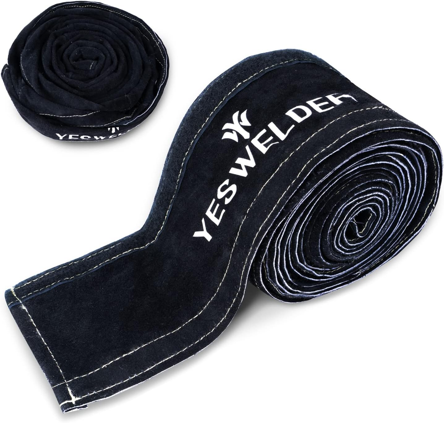 TIG Welding Torch Cable Cover Flame Resistant Leather Black Cover 7.6 Meters(25 Feet Length)