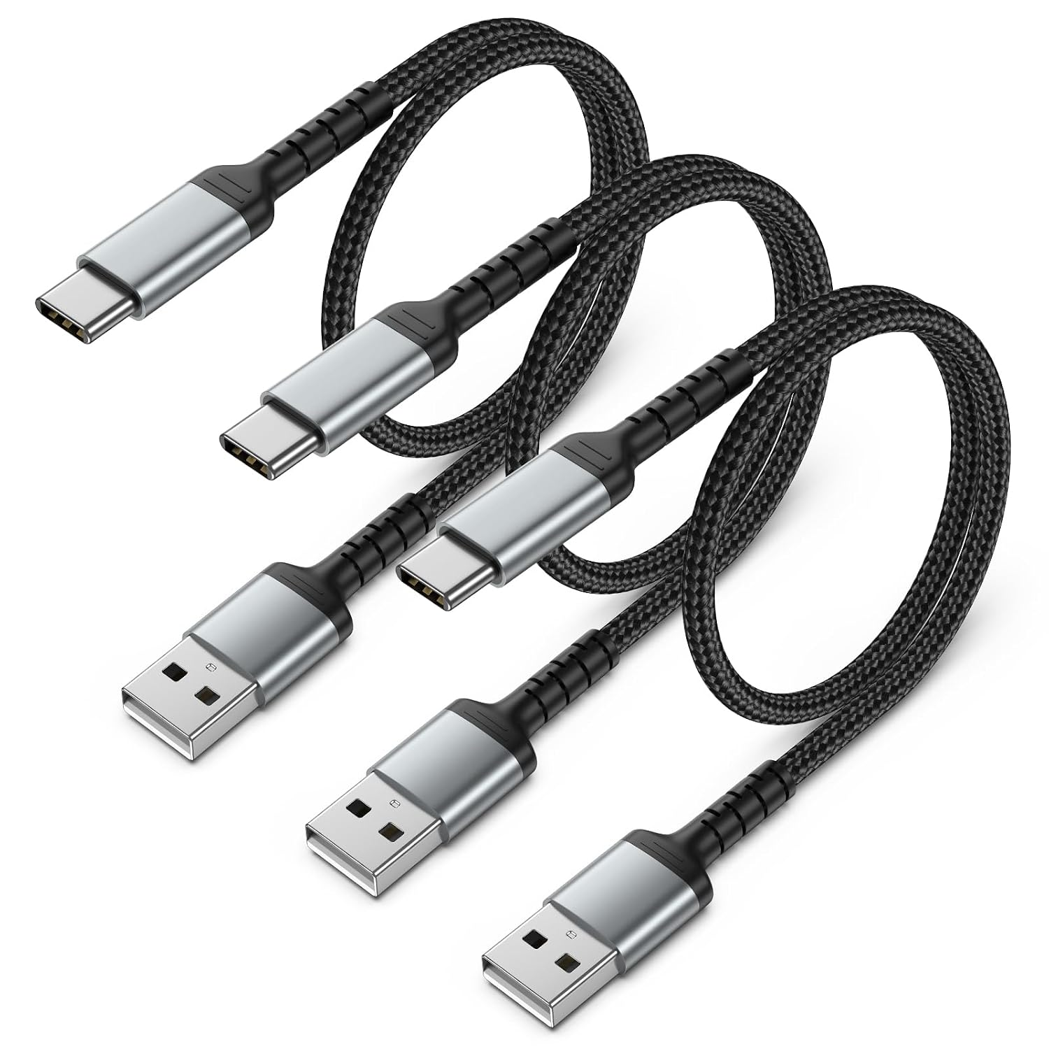 Short USB C Charger Cable 3Pack, 50CM USB a to Type C Charging Cord