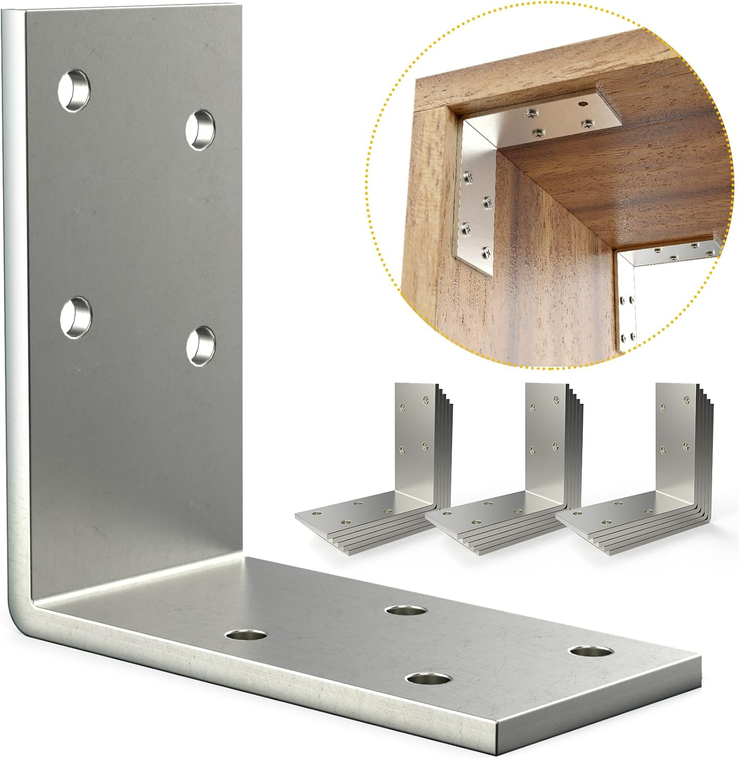 (15 Pcs) L Brackets Heavy Duty 12-ga Angle 3
