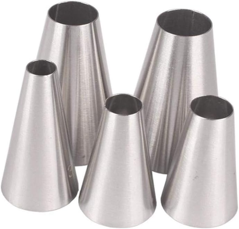Spritztüllen Aus Edelstahl Rund, Kuchen Backen Dekorieren Werkzeug Set Professionelle, 5 Stück