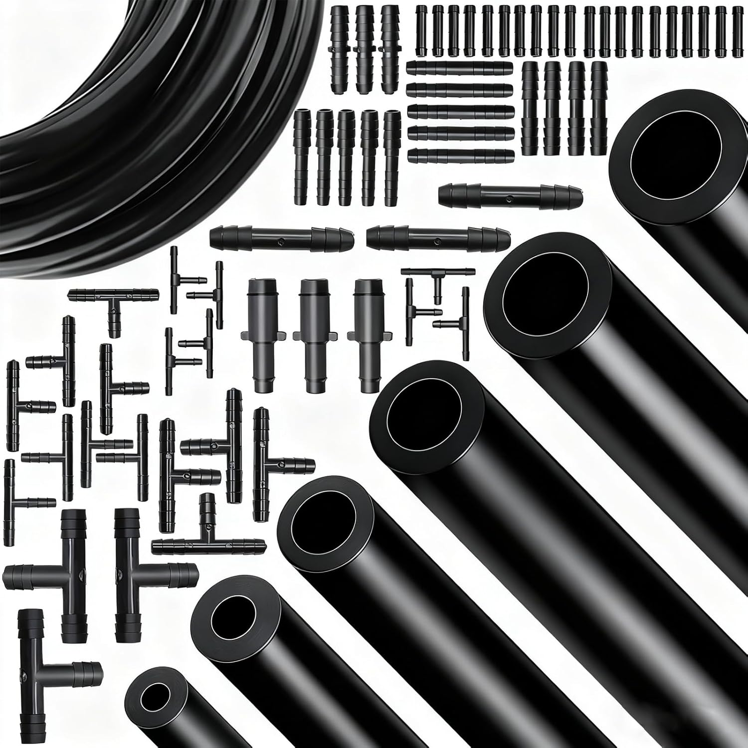 Vacuum Line Kit, 6Pcs 5Ft Vacuum Hose Automotive with 65Pcs Vacuum Line Connectors, High Performance Silicone Hose Line Kit for Variety Car Piping System Automotive Replacement Vacuum Hoses