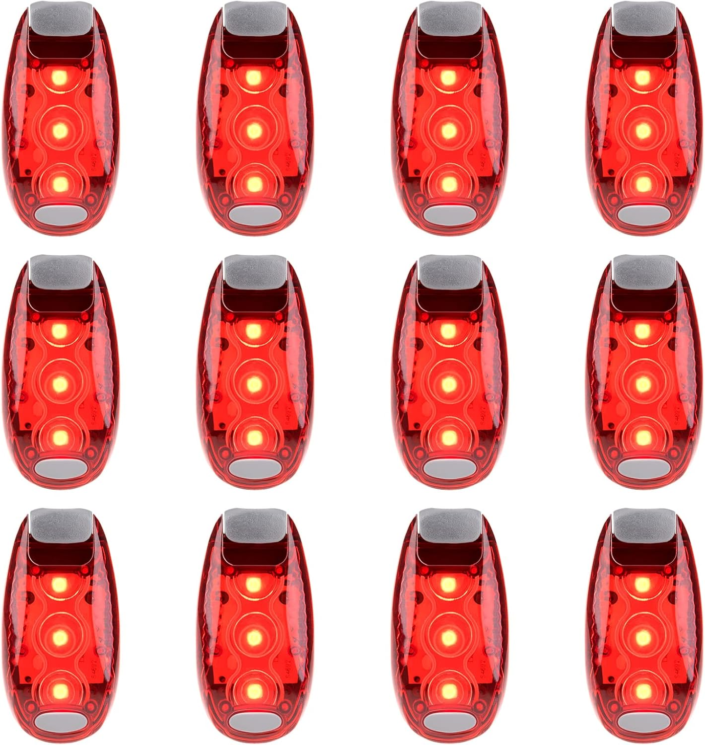 12 Pack Led Safety Light, Safety Light, High Visibility Strobe Running Lights Used for Bicycle, Walking Etc. Clip-On Running Lights Clip to Clothes Strap to Wrist, Bike or Anywhere