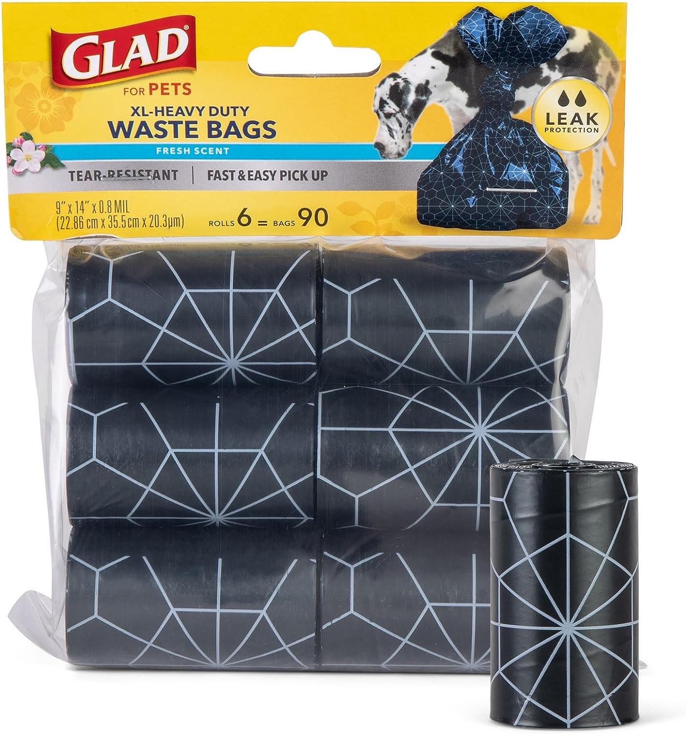 Glad for Pets XL Heavy Duty Scented Dog Waste Bags - 144 Rolls, 2160 Count