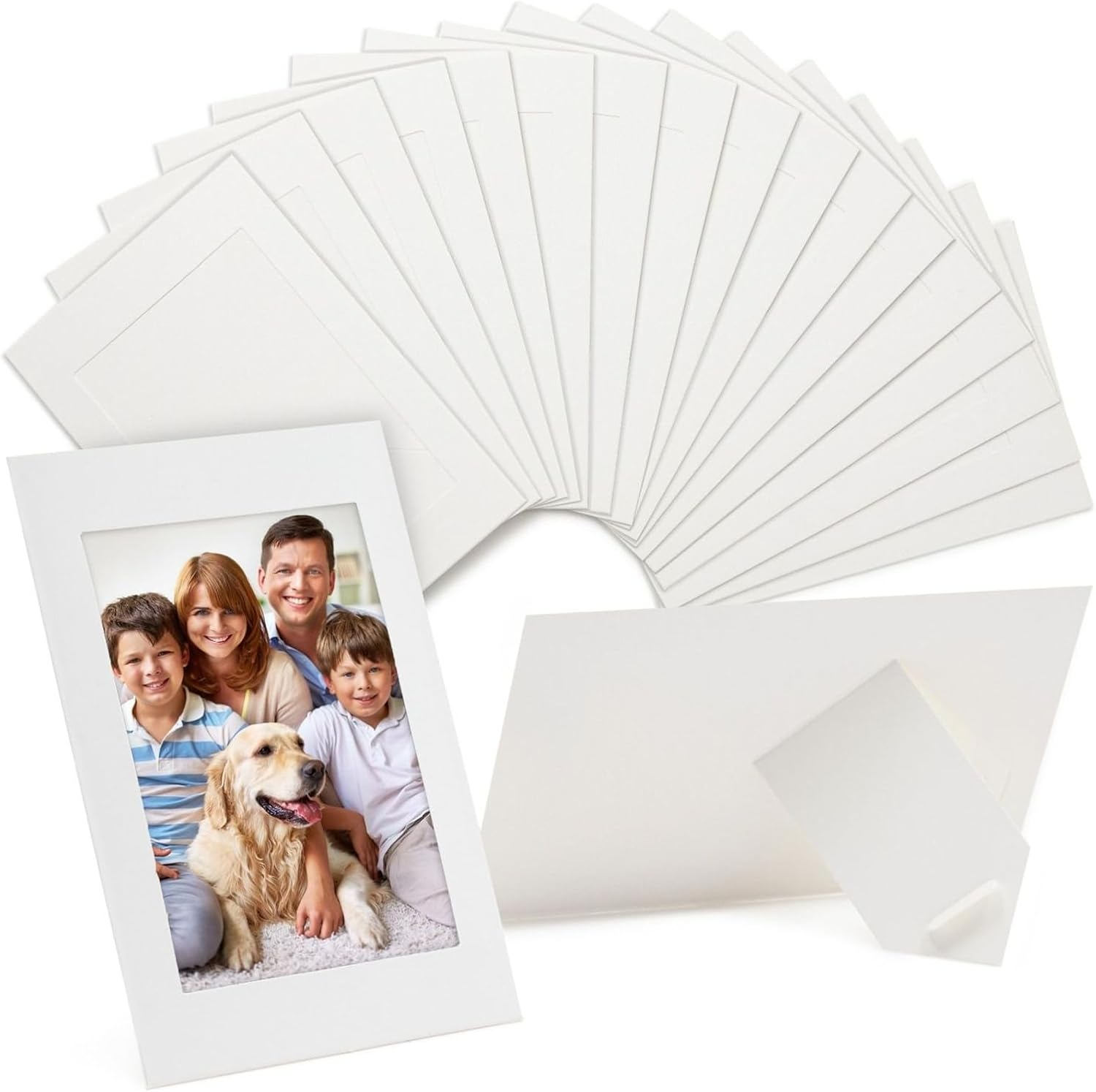 Picture Frames - 4X6 White Cardboard 50 Pack, Easel Back Tabletop - Paper Picture Frames for Crafts & DIY Decoration