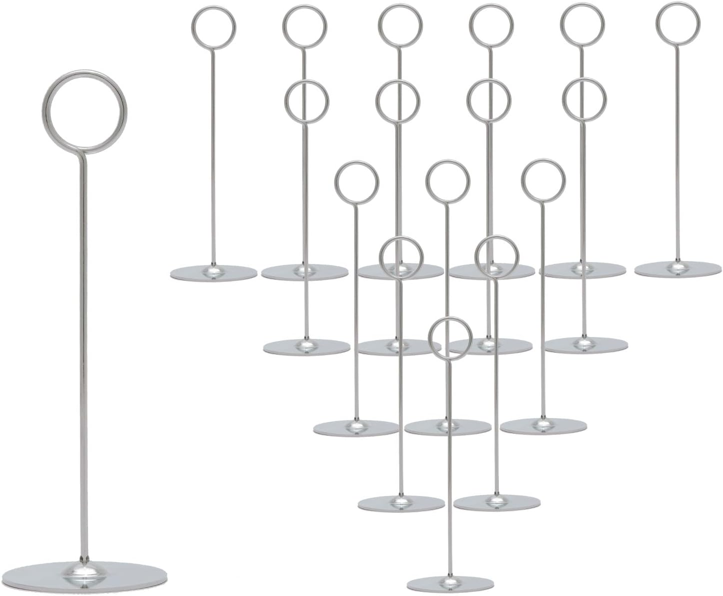 16 Pieces Table Card Holder 8 Inches Silver Place Steel Card Holders for Photos