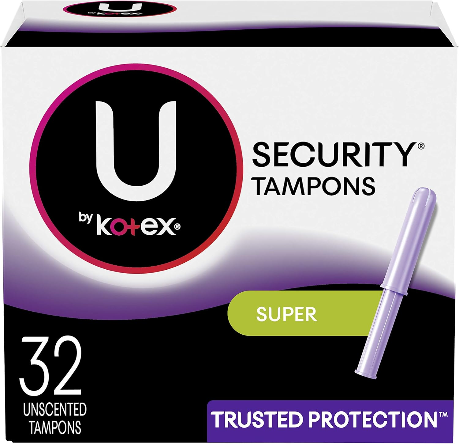 U by Kotex Security Tampons, Super Absorbency, Unscented, 32 Count