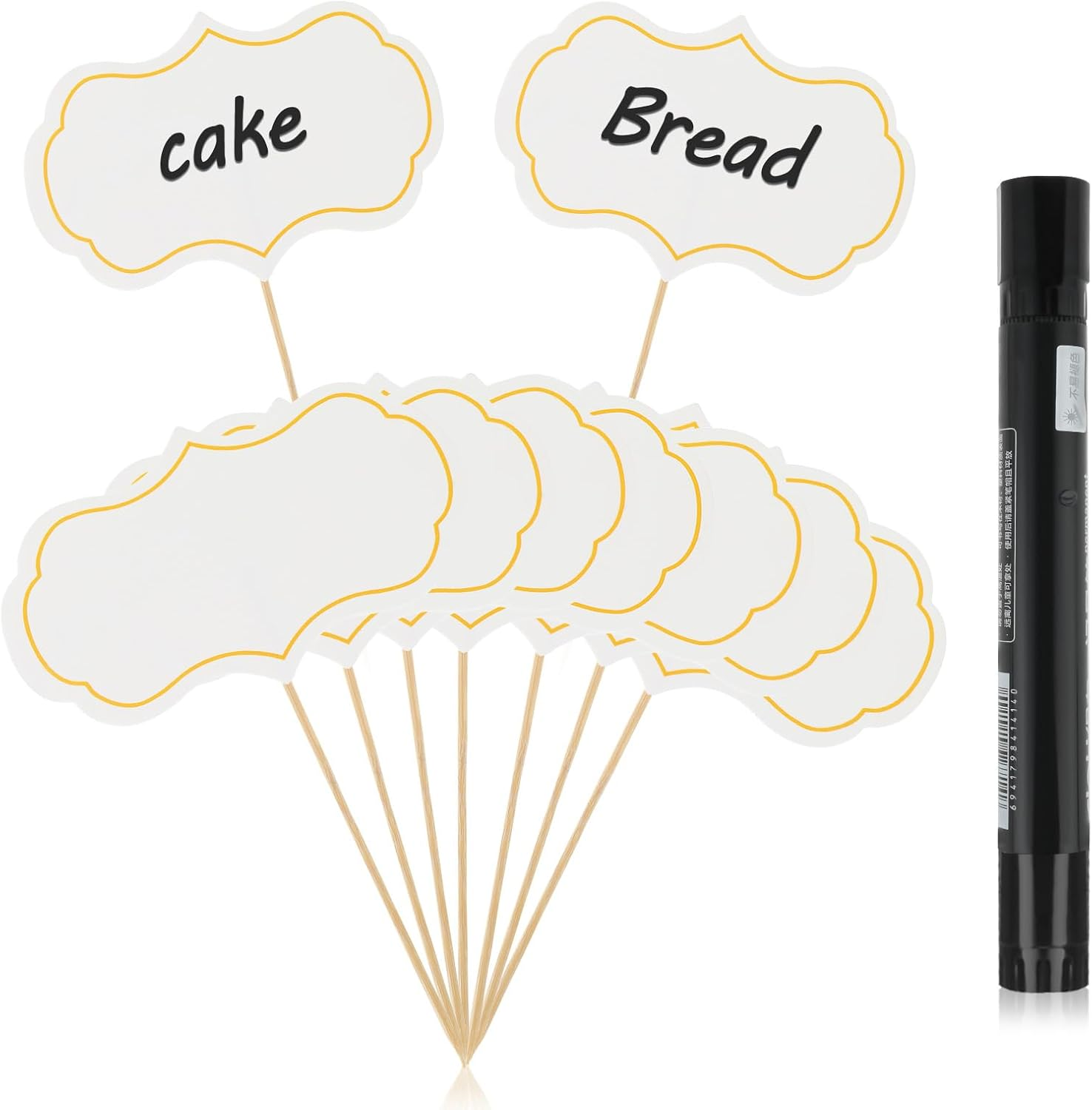 50 Pieces Food Signs for Buffet, Tags and Labels, Cheese Markers for Charcuterie, Wedding and Birthday Party Decorations (White)