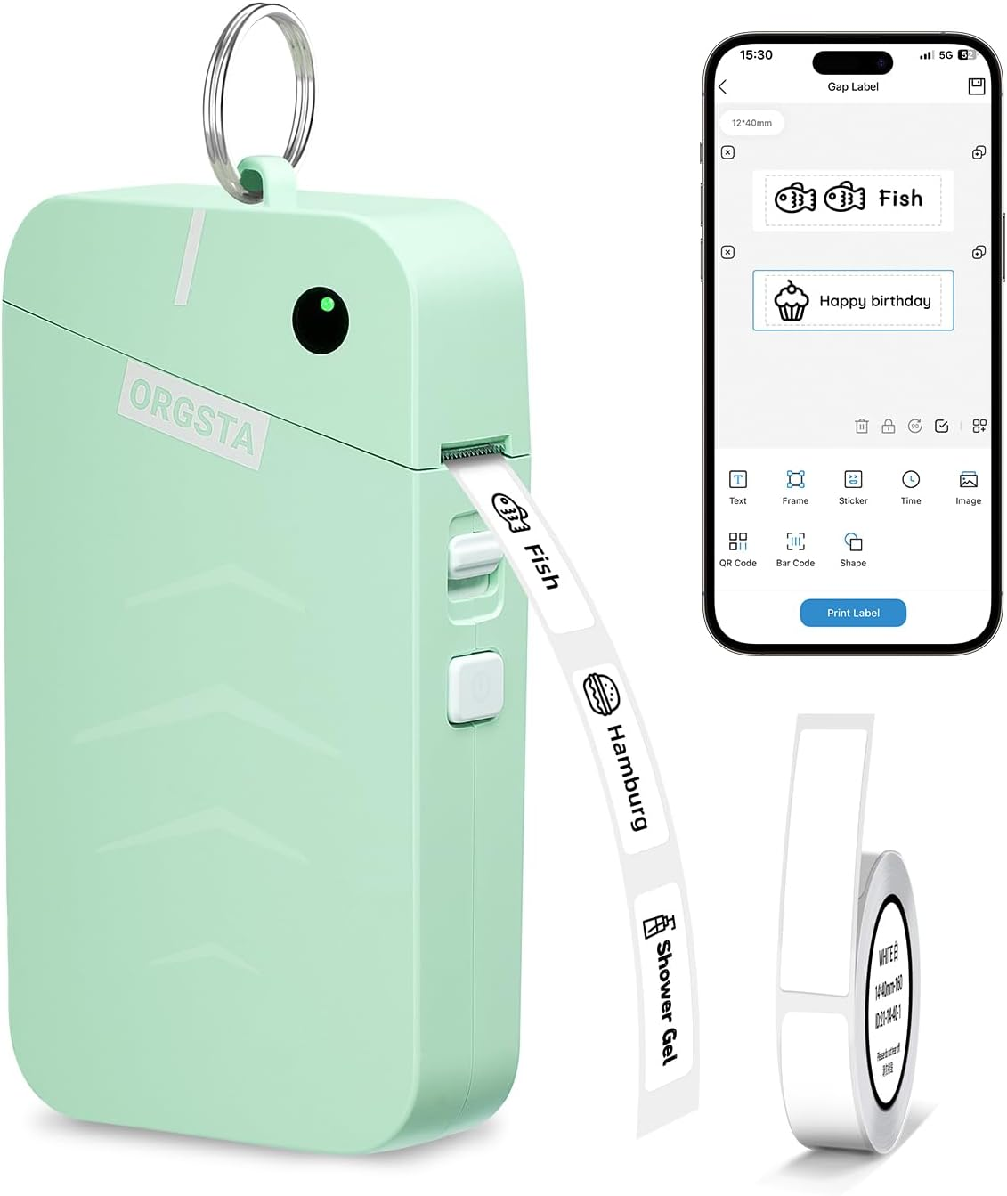 S001 Label Maker Machine Bluetooth Portable Thermal Mini Printer Green