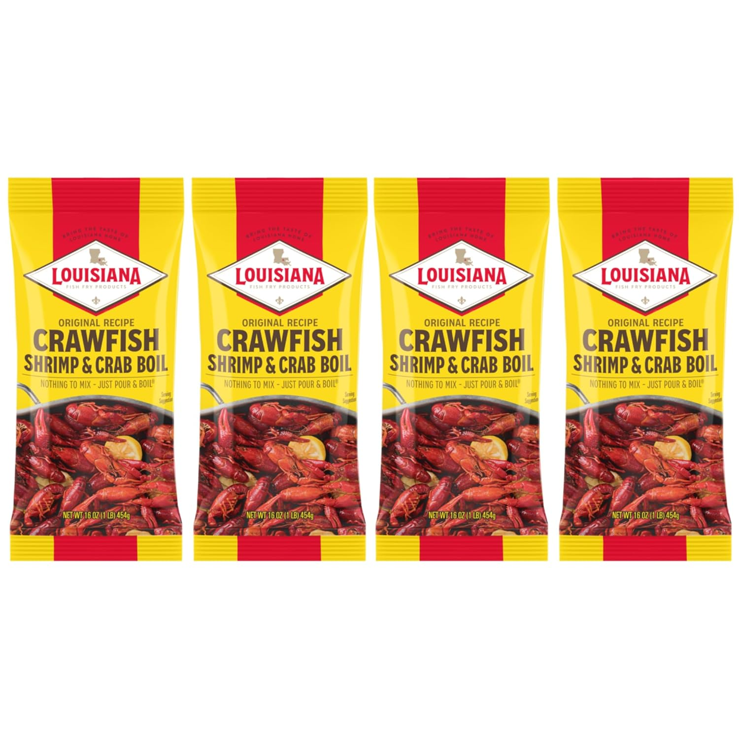 Louisiana Crawfish Shrimp & Crab Boil Seasoning 16Oz (4Pk)