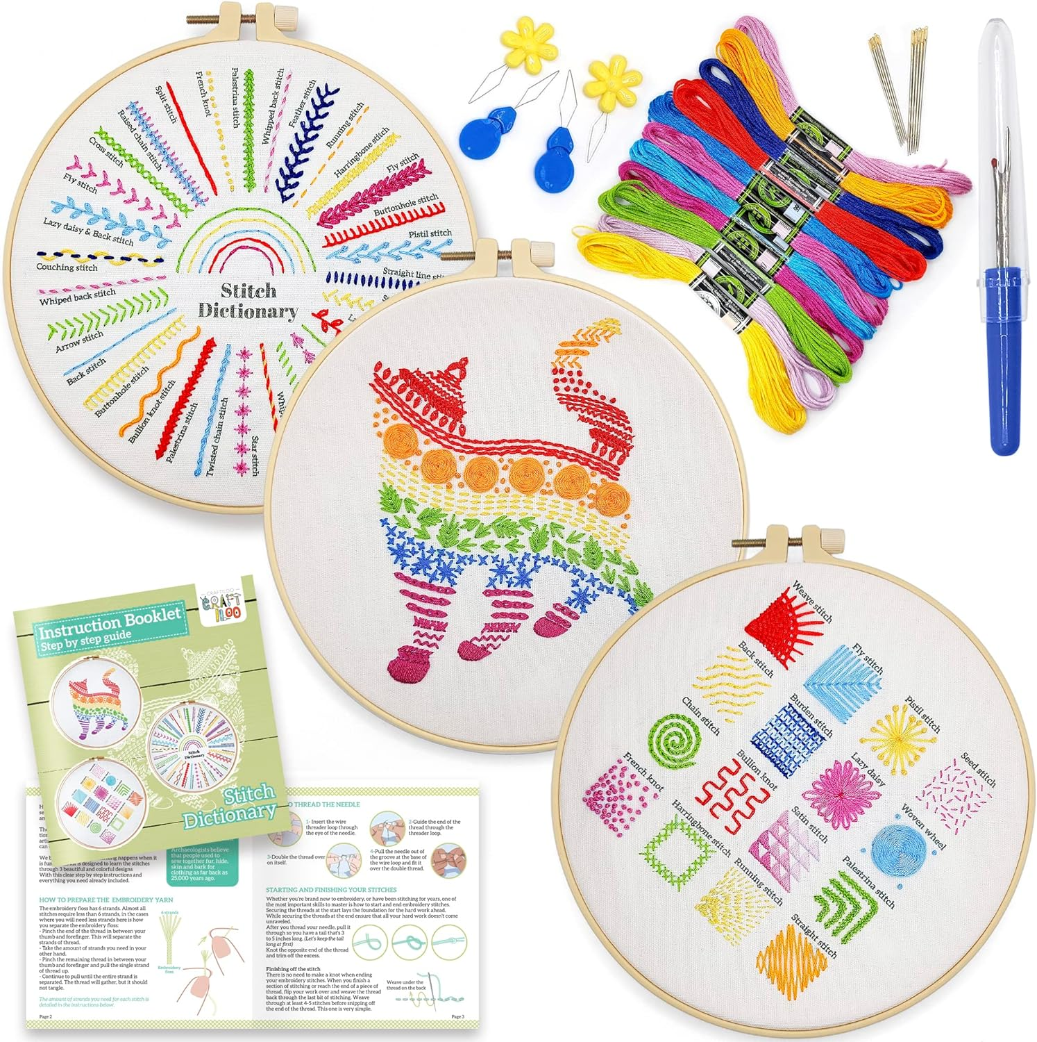 Embroidery Kit for Beginners Cross Stitch Kits for Beginners Embroidery Kits for Adults Cross Stitch Kit Beginner Embroidery Kit for Adults Cat