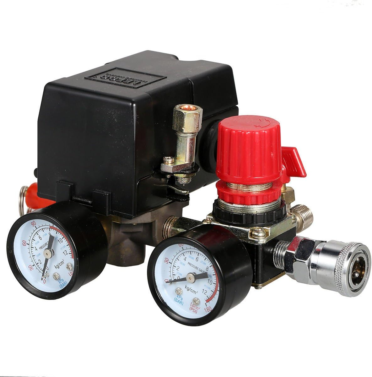 Pressure Switch Manifold Regulator Gauges Air Compressor Pressure Switch Control Valve 90-120PSI (American Pattern)