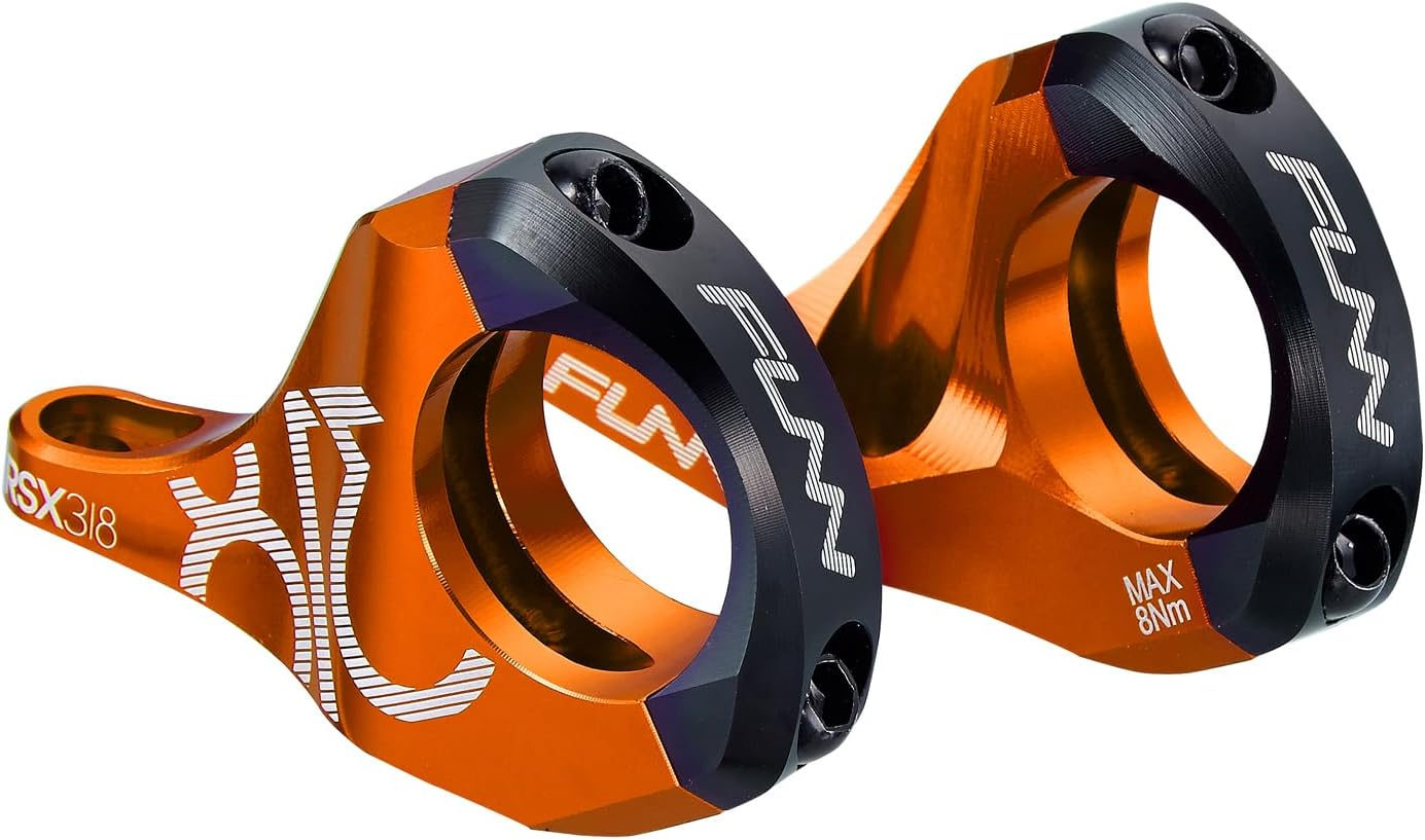 RSX Mountain Bike Direct Mount Bike Stem with 31.8Mm Bar Clamp, 2 Pieces Lightweight Split Design for Dual Crown Forks, Adjustable Extension 45-50Mm