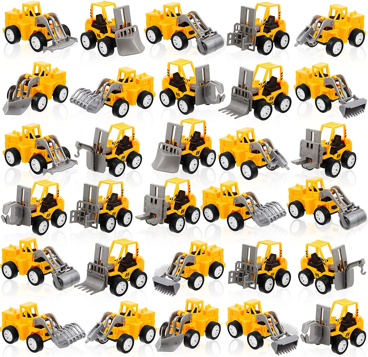36 Pcs Construction Engineering Trucks Small Digger Truck Toys Pull Back Vehicles Mini Excavator Toys Car Set for Kids Birthday Party Favors Boys Girls Gifts Cake Stocking Stuffers Supplies, 12 Styles