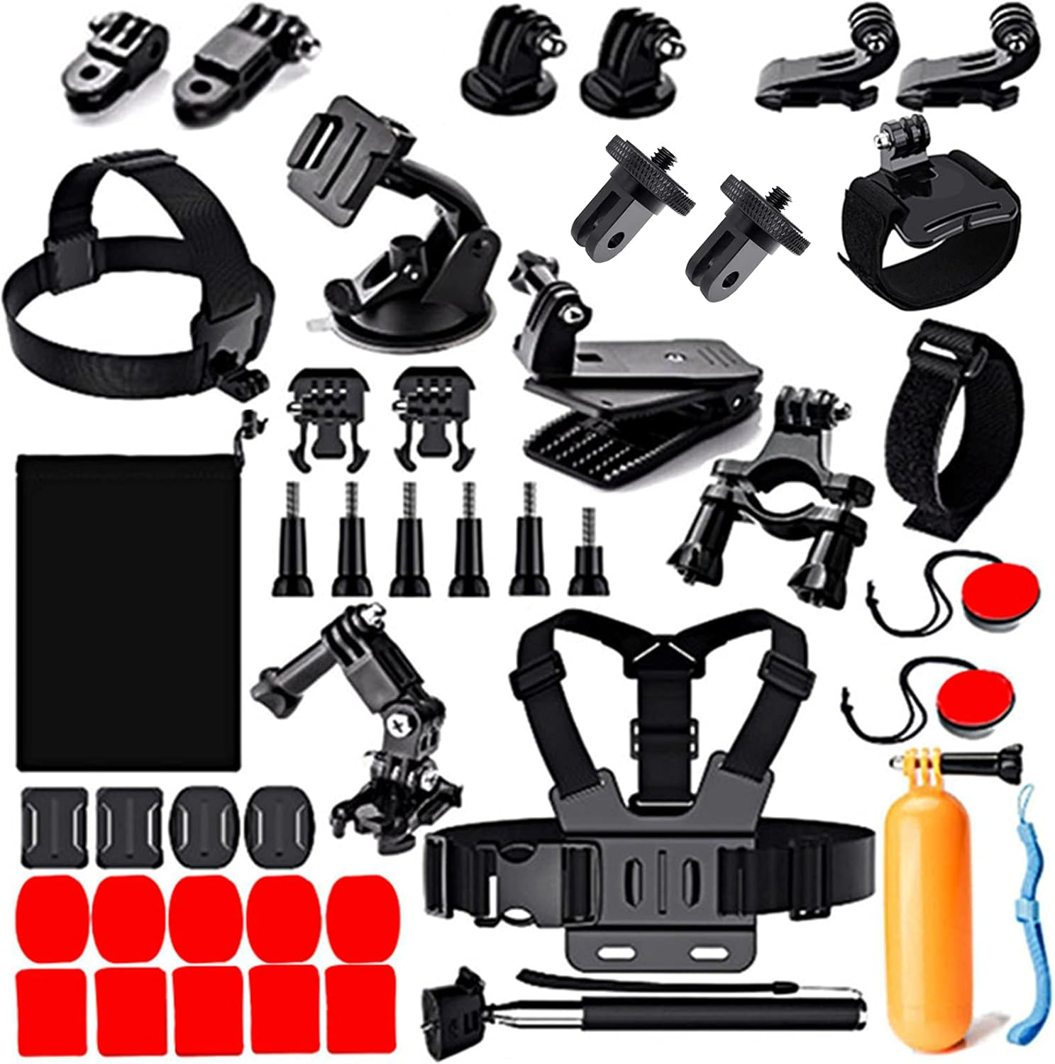44 in 1 Action Camera Accessory Combo Kit -Compatible with Insta360 One X4,X3,X2，One R, X，For Gopro Here 10,11