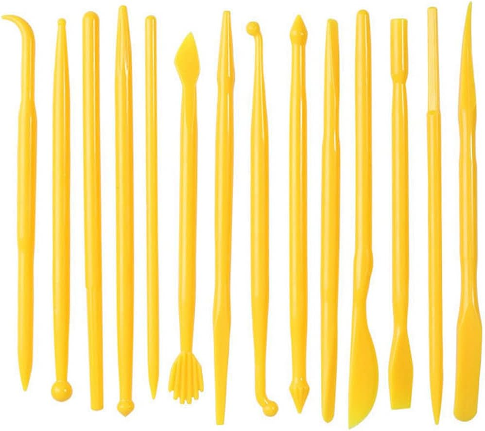 Clay Tools, 14-Piece DIY Plastic Polymer Carving Set Clay Kit Pottery Modeling for Carving, Styling, Embossing, Suitable Beginner