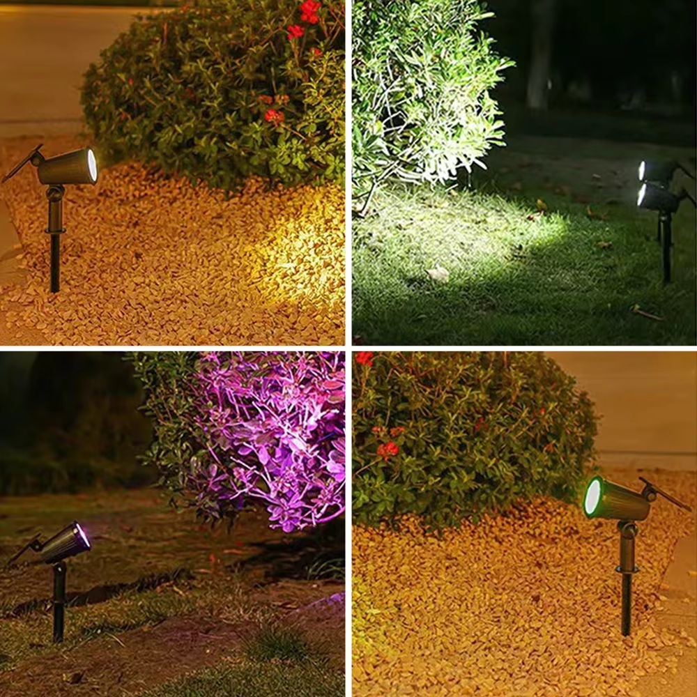 Spot Solaire Extérieur 9 LED  IP65 Jardin Cour Arbre Réglable 3 Eclairages