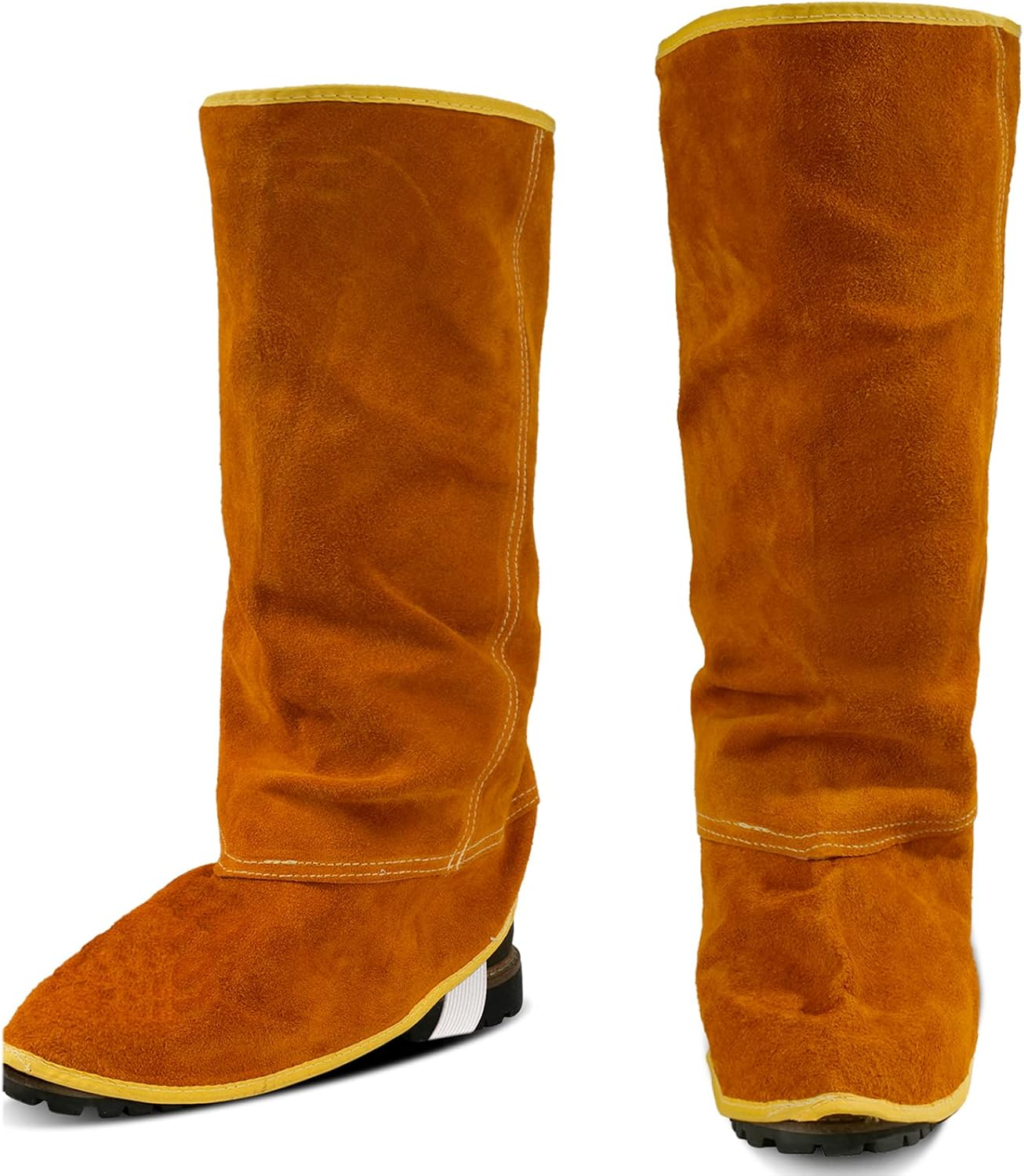 Leather Welding Spats Extra Long - Heat and Abrasion Resistant Welding Boot Covers - Full Coverage Shoes Protectors - Welding Gaiters, 1 Pair